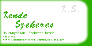 kende szekeres business card